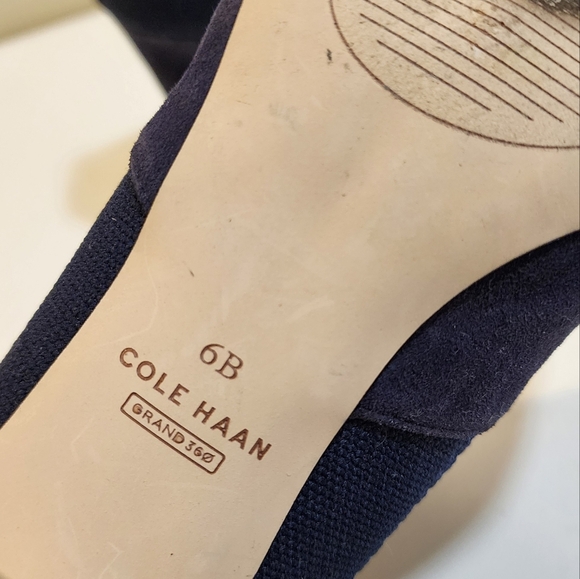 Cole Hann Grandseries Chic Navy Blue Suede  Ankle Boots Size 6B - Picture 8 of 12